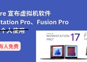 2024双11，VMware 宣布虚拟机产品 Workstation Pro 和 Fusion Pro 对所有人免费，包括商用 13