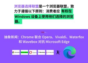 抽象新闻：《Google Chrome、Opera、Vivaldi、Waterfox 和 Wavebox成立浏览器选择联盟对抗Microsoft Edge》 9