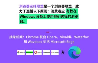 抽象新闻：《Google Chrome、Opera、Vivaldi、Waterfox 和 Wavebox成立浏览器选择联盟对抗Microsoft Edge》 1