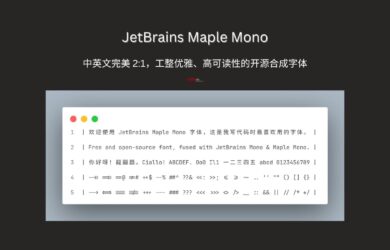 中英文完美 2:1，JetBrains Maple Mono：一款工整优雅、高可读性的开源合成字体 1